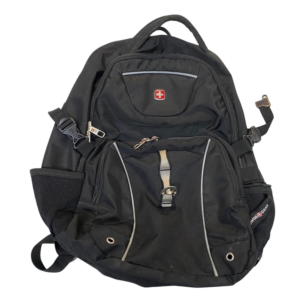 SwissGear Airflow Laptop Backpack Black Travel School Book Bag Multi Pocket